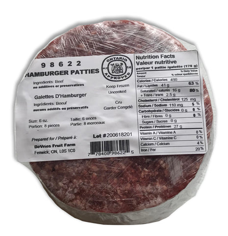 Beef Burger Patty 6 oz. small pack